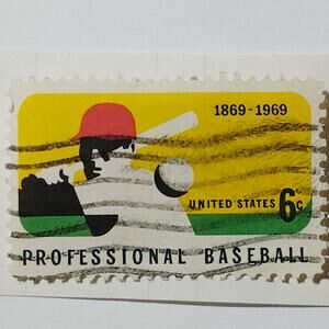 1969 Scott No. 1381 – 6¢ Professional Baseball Centennial – Used